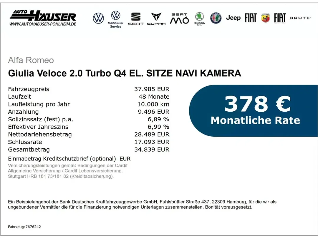 Alfa Romeo Giulia 2.0 Turbo Q4 Veloce - foto 2