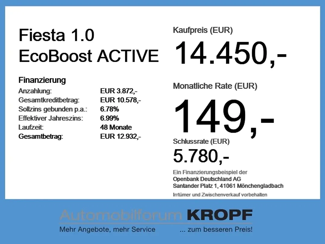 Ford Fiesta 1.0 EcoBoost Active - Thumbnail 4
