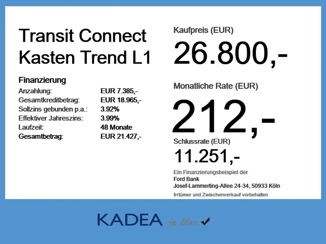 Ford Transit Connect L1 Trend - Thumbnail 4