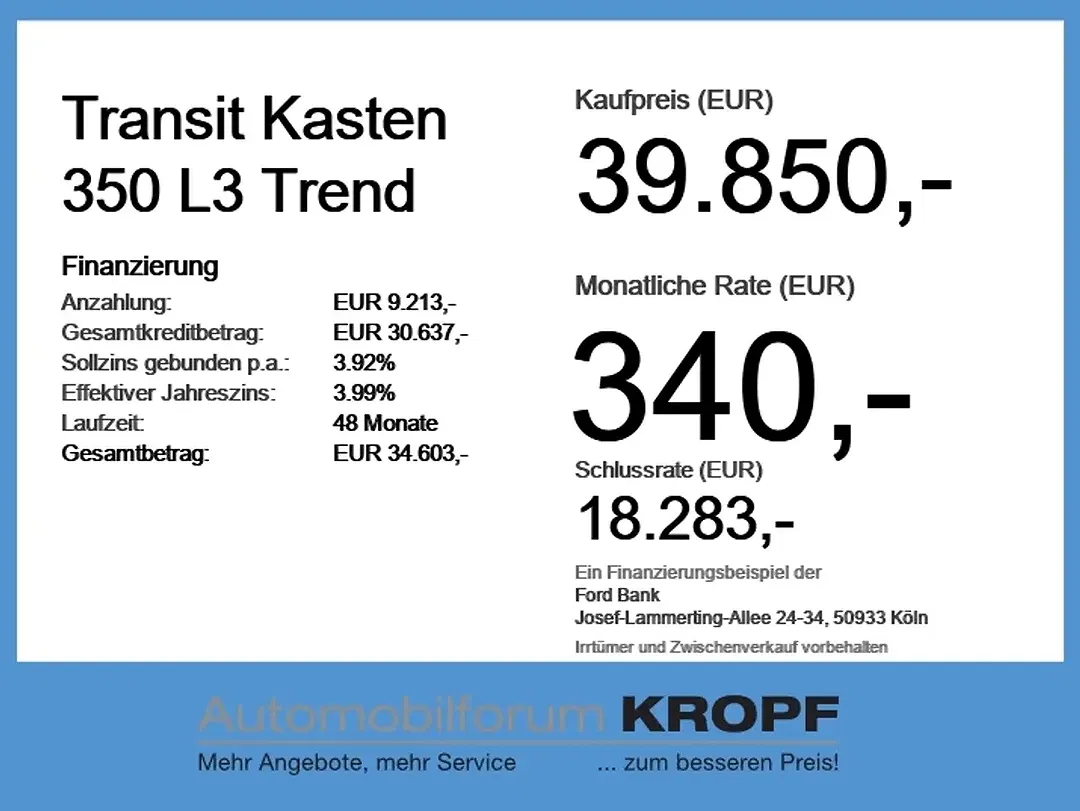 Ford Transit 350 L3 Trend - Thumbnail 3