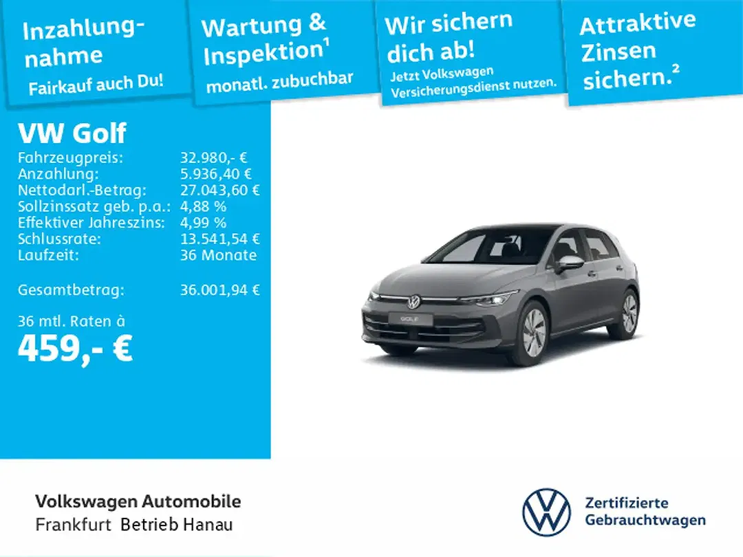 Volkswagen Golf 1.5 eTSI DSG Style - Thumbnail 1